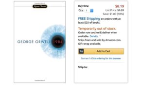 Le roman "1984" est épuisé sur Amazon. Merci Donald.
