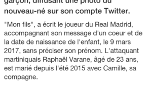 Martinique Première  offre la double nationalité à Raphaël Varane