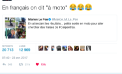 Marion Le pen a fait une chute "en moto" ? Non en français