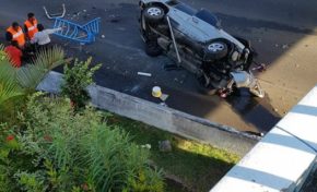 Spectaculaire accident de la route à Fort-de-France en Martinique