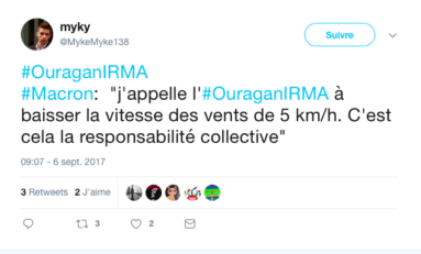 Le tweet du jour 06/09/17 - Irma - Macron
