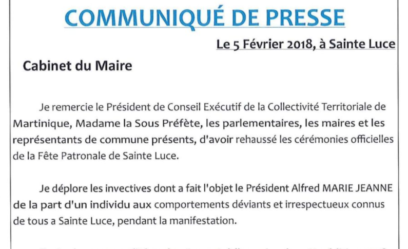 La mise au point de Nicaise Monrose