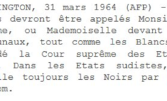Cette dépêche AFP date du 31 mars 1964...