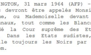 Cette dépêche AFP date du 31 mars 1964...