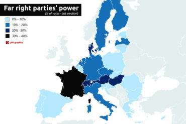 Le pouvoir des partis d'extrême droite en Europe (carte)