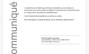 Intempéries en Martinique : Prise en charge de la communauté de la cité scolaire la jettée au François.
