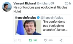 Le tweet du jour 19/04/18 Nicolas Hulot - Écologie