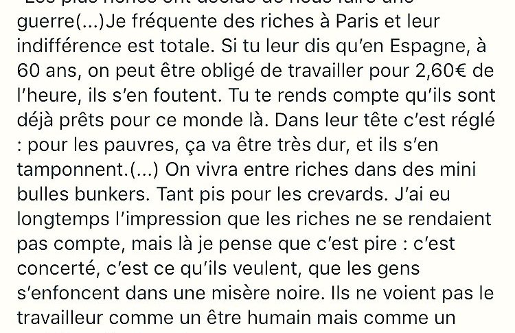 "Les riches voient les pauvres comme un problème à gérer"... L'Europe va mal en ce moment...