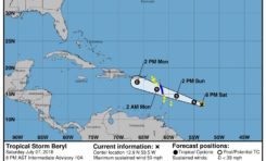 Beryl se désorganise et redevient tempête tropicale (comme prévu)
