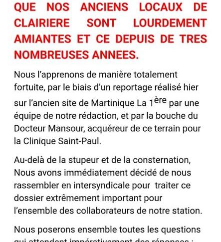 Incendie à "RFO" à Clairière en Martinique
