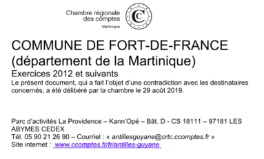 Chambre Régional des Comptes/Fort-de-France ...les données d'un rapport visqueux non consenti caca...