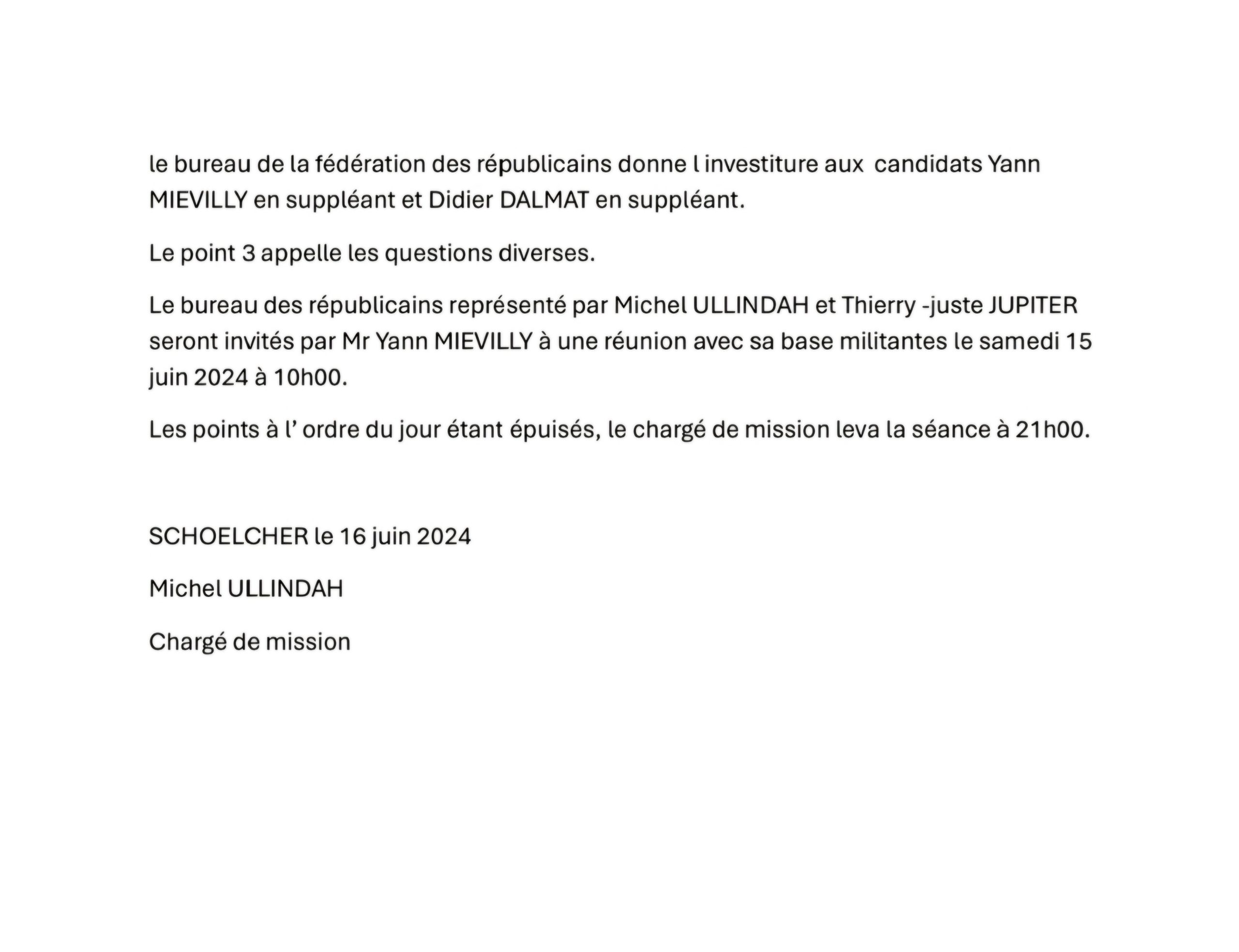 Législatives 2024 en Martinique Yann Mievilly investit par Les