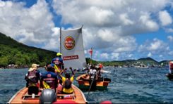 Tour de Martinique des yoles rondes 2025 Laurent Mas gagne la première étape à Rivière-Pilote