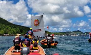 Tour de Martinique des yoles rondes 2025 Laurent Mas gagne la première étape à Rivière-Pilote