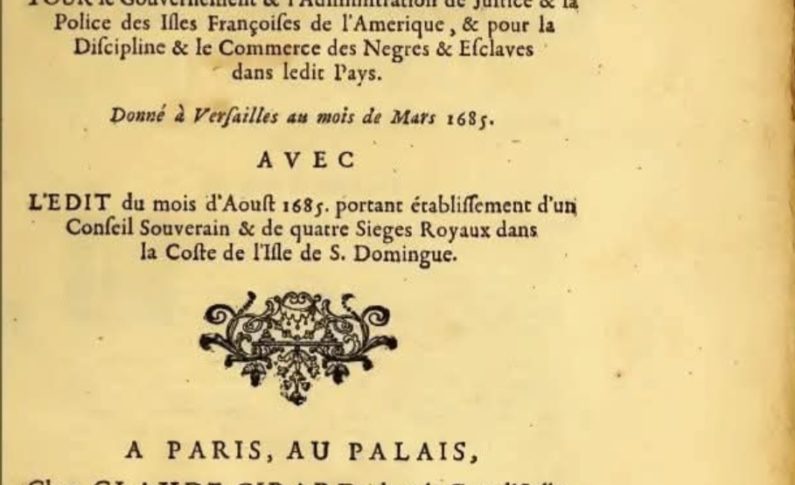 Le CODE NOIR...élaboré en...Martinique au nom de JÉSUS ✝️