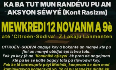 Racisme ordinaire en Martinique...Aksyon Réaksyon a RDV chez Sodiva  Citroën